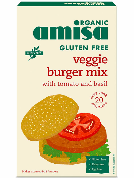 Veggie Burger Mix, Gluten Free, Organic 140g (Amisa)