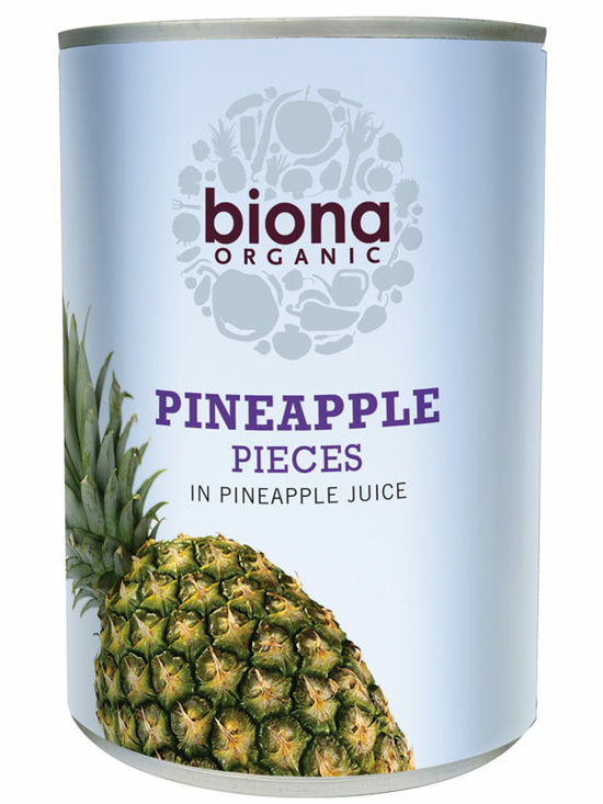 Pineapple Pieces in Juice, Organic 425g (Biona)