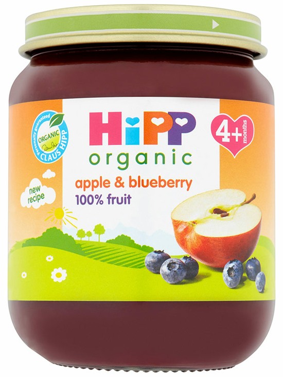 Apple & Blueberry Pudding, Stage 1 Organic 125g (Hipp)