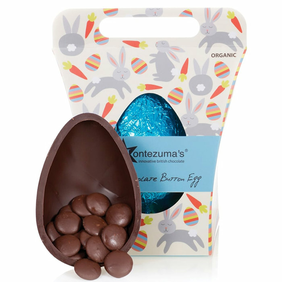 Dark Chocolate Easter Egg with Buttons, Organic 250g (Montezuma's)