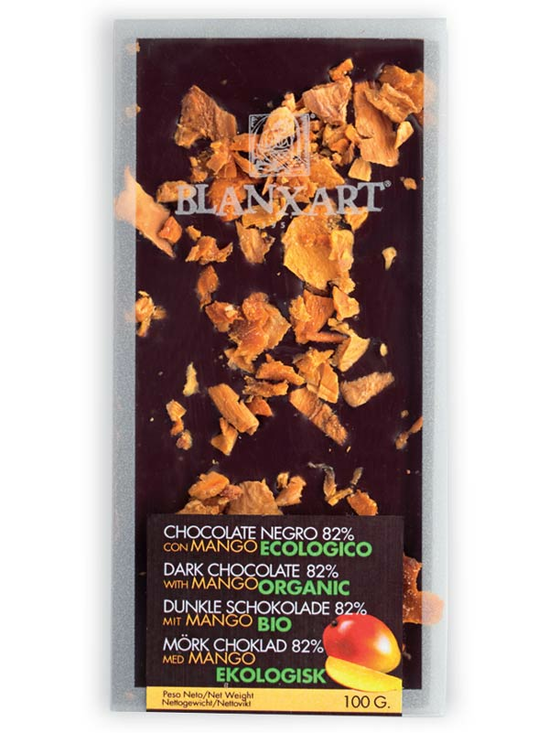 Congolese Dark Chocolate with Mango, 82% Cocoa, Organic, 100g (Blanxart)