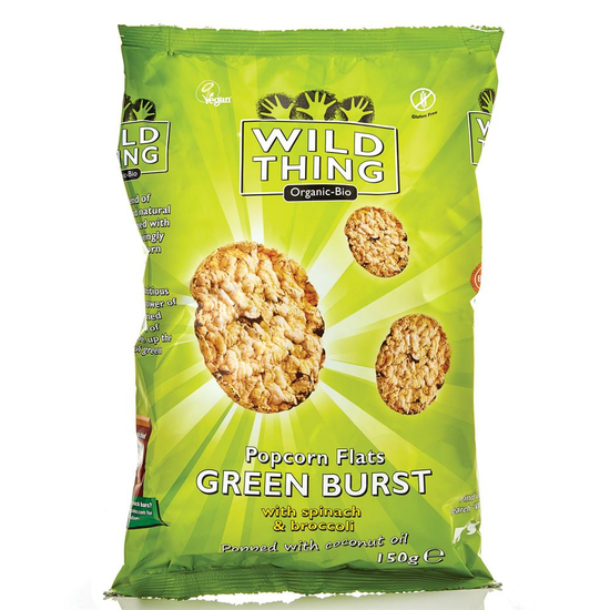 Green Burst Popcorn Flats 150g, Organic (Wild Thing)