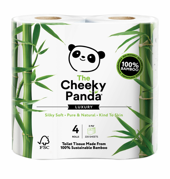 100% Bamboo Toilet Tissue 4 Pack (Cheeky Panda)