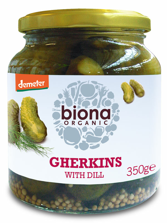 Organic Gherkins With Dill 350g (Biona)