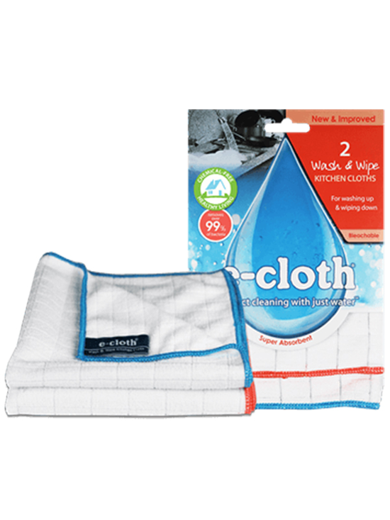 Antibacterial Wash & Wipe Cloths 2 Pack (E-Cloth)