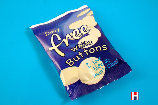 White Chocolate Buttons, Dairy-free 25g (Humdinger)