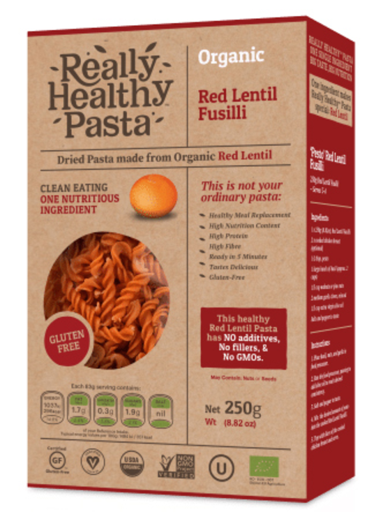 Red Lentil Fusilli, Gluten-Free 250g (Really Healthy Pasta)