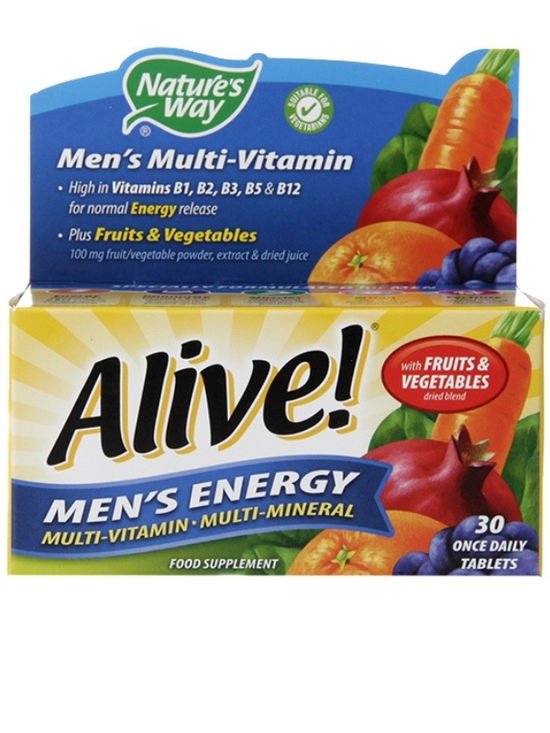 Alive! Men's Energy Multi-Vitamin, 30 Tablets (Nature's Way)