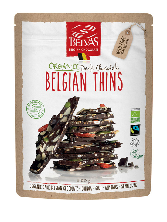 Quinoa, Goji, Almonds & Sunflower Belgian Thins, Organic 120g (Belvas)