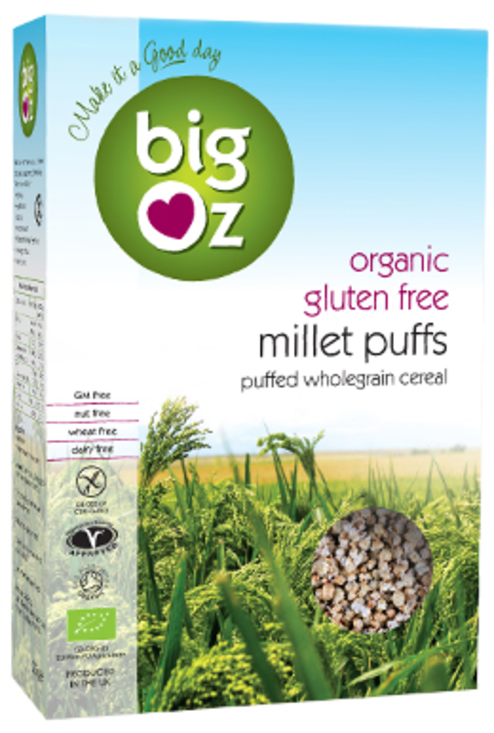 Millet Puffs - Puffed Millet 225g, Organic (Big Oz)