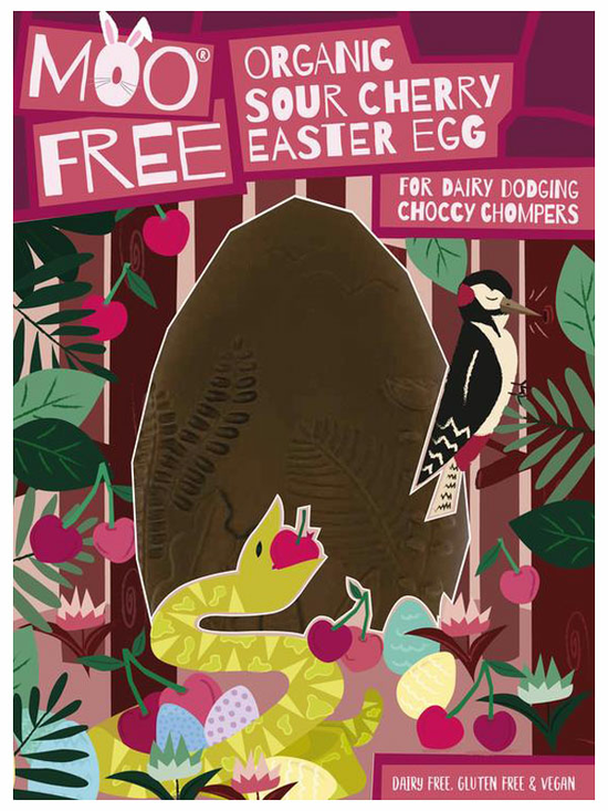Organic Sour Cherry Vegan Easter Egg 140g (Moo Free)