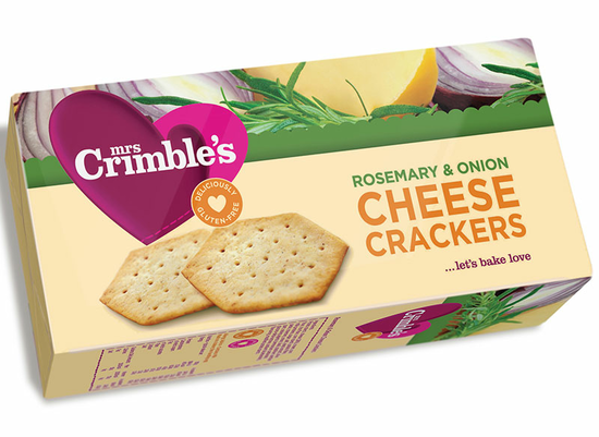 Rosemary & Onion Cheese Crackers, Gluten-Free 130g (Mrs Crimble's)