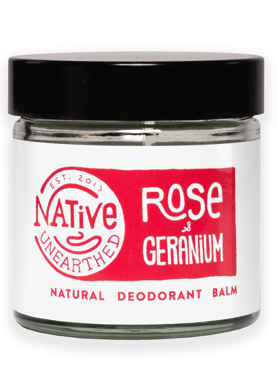 Rose and Geranium Natural Deodorant Balm 60ml (Native Unearthed)