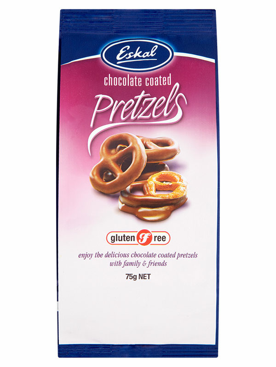 Chocolate Coated Pretzels, Gluten-Free 75g (Eskal)