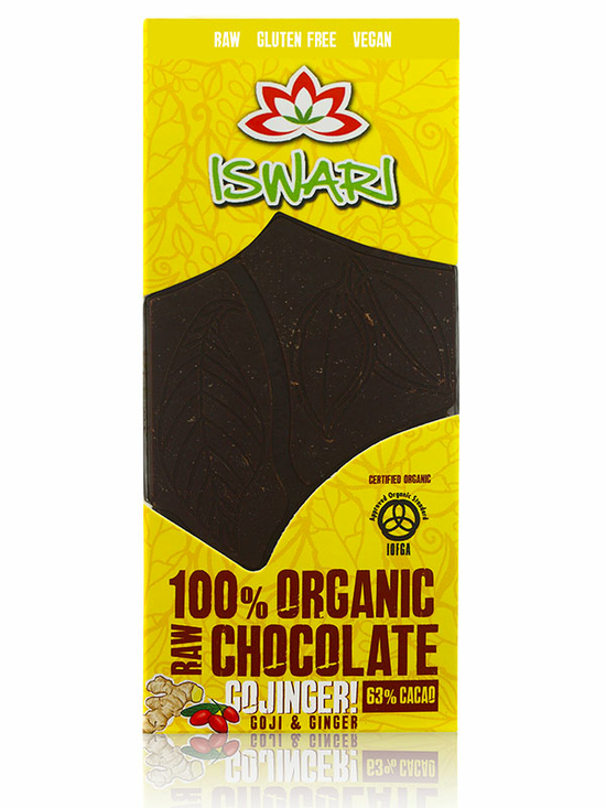 Goji & Ginger Raw Chocolate Bar, Organic 30g (Iswari)