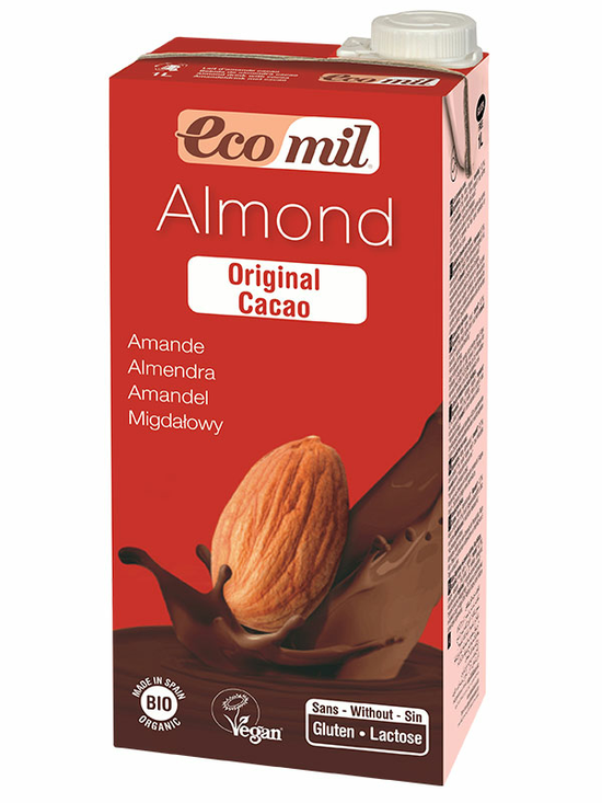 Almond Cacao Milk Drink, Organic 1 Litre (Ecomil)