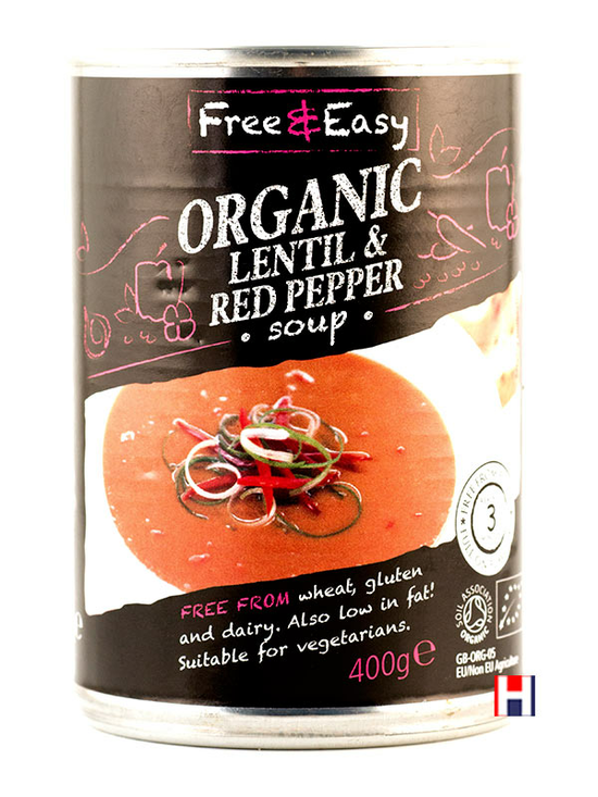 Lentil & Red Pepper Soup, Organic 400g (Free & Easy)