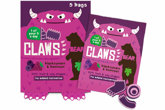 Blackcurrant & Beetroot Claws Multipack 5x18g (Bear)