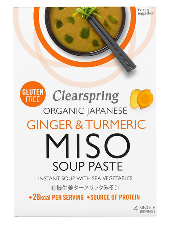 Organic Ginger & Turmeric Instant Miso Soup 60g (Clearspring)