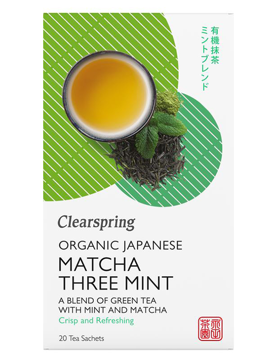 Organic Matcha Three Mint, 20 Teabags (Clearspring)