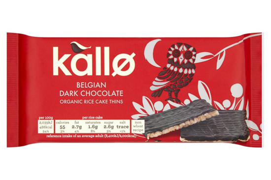 Organic Dark Chocolate Rice Cake Thins 90g (Kallo)