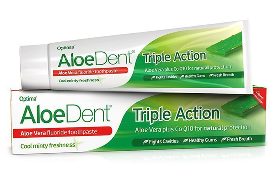 Triple Action Aloe + CoQ10 Fluoride Toothpaste 100ml (Aloe Dent)