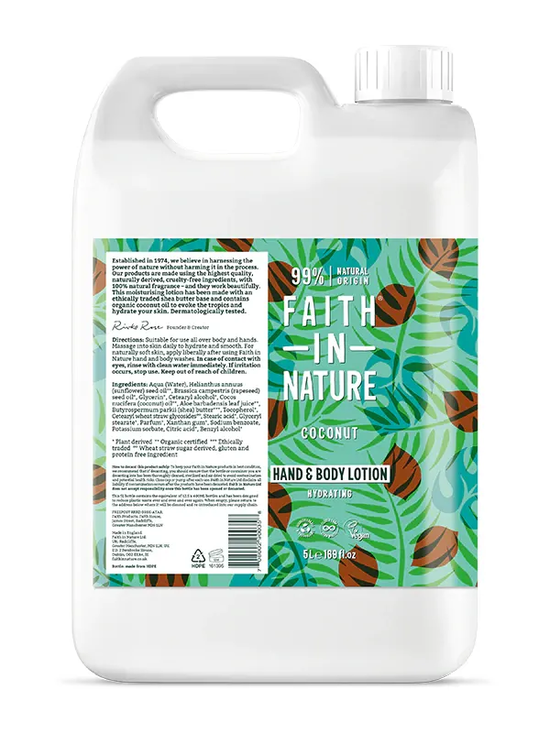 Coconut Hand and Body Lotion 5L (Faith In Nature)