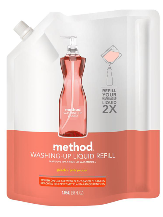 Washing Up Liquid Refill Peach & Pink Pepper 1L (Method)