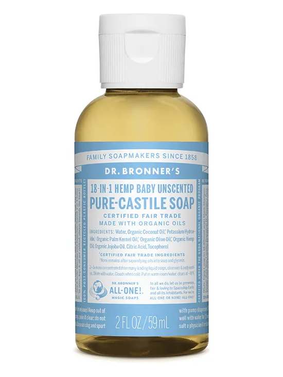 Organic Baby Castile Liquid Soap 60ml (Dr Bronner's)