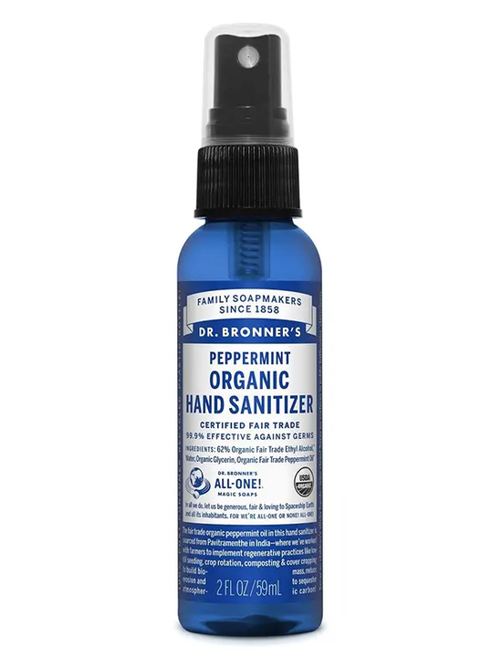 Organic Peppermint Hand Hygiene Spray 60ml (Dr Bronner's)