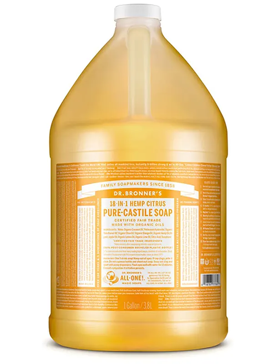 Organic Citrus Pure Castile Liquid Soap 3790ml (Dr Bronner's)