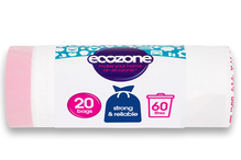 Biodegradable Bin Liners 60L, 20 Bags (Ecozone)