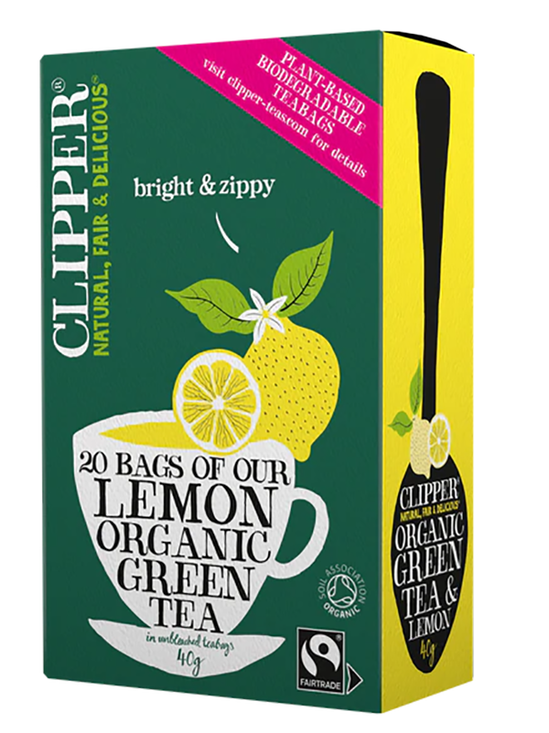 Organic Green & Lemon Tea, 20 Bags (Clipper)
