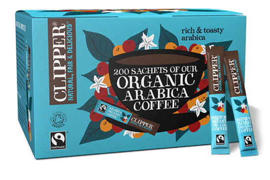 Organic Fairtrade Arabica Coffee, 200 Sachets (Clipper)