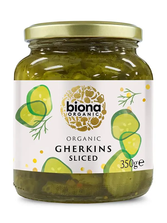 Organic Gherkin Slices 350g (Biona)