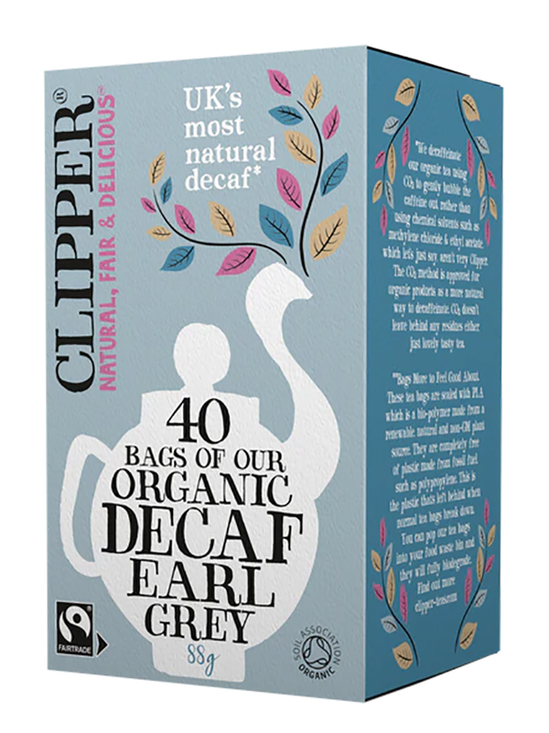 Organic & Fairtrade Earl Grey Decaf Tea, 40 Bags (Clipper)