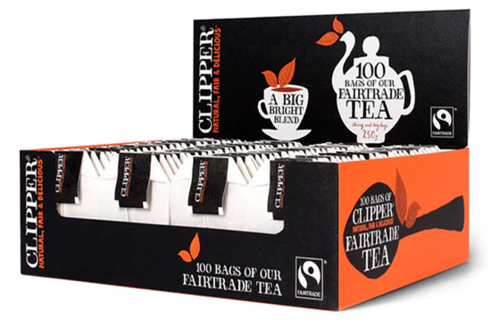 Fairtrade Tea, 100 String & Tag Tea Bags (Clipper)