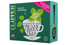 Organic Fairtrade Green Tea & Mint 80 Bags (Clipper)