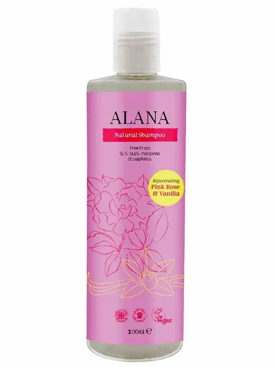Rose and Vanillla Shampoo Travel Size 100ml (Alana)
