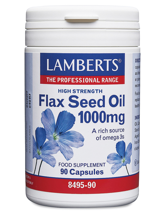 Flax Seed Oil 1000mg, 90 Capsules (Lamberts)