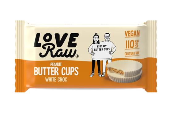 Peanut Butter Cups White Choc 34g (Love Raw)