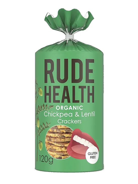 Organic Chickpea & Lentil Crackers 120g (Rude Health)