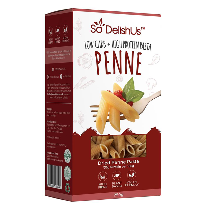 Low Carb High Protein Penne Pasta 250g (SoDelishUs)