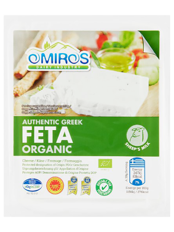 Organic Authentic Greek Feta Cheese 200g (Omiros)