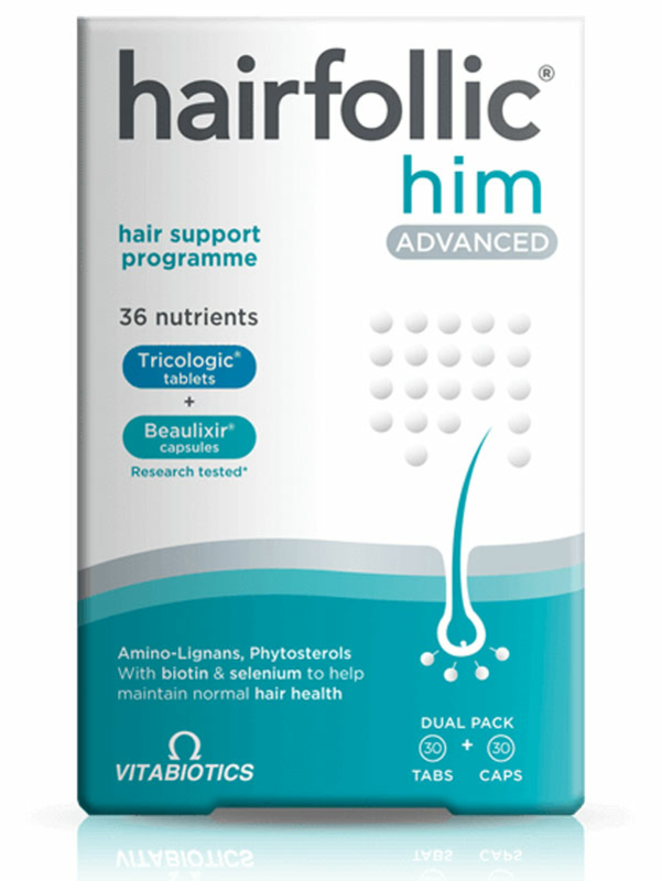 Hairfolic Him Advanced, 30 Capsules + 30 Tablets (Vitabiotics)