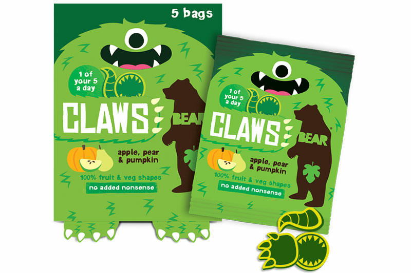 Apple, Pear & Pumpkin Claws Multipack 5x18g (Bear)