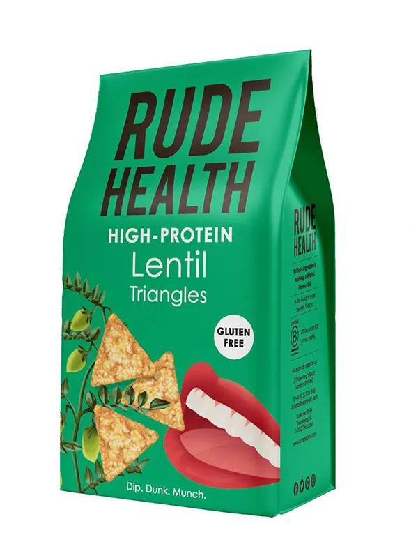 High Protein Lentil Triangles 70g (Rude Health)