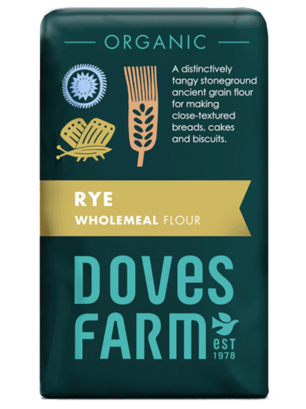 Organic Wholemeal Rye Flour, Organic 1kg (Doves Farm)