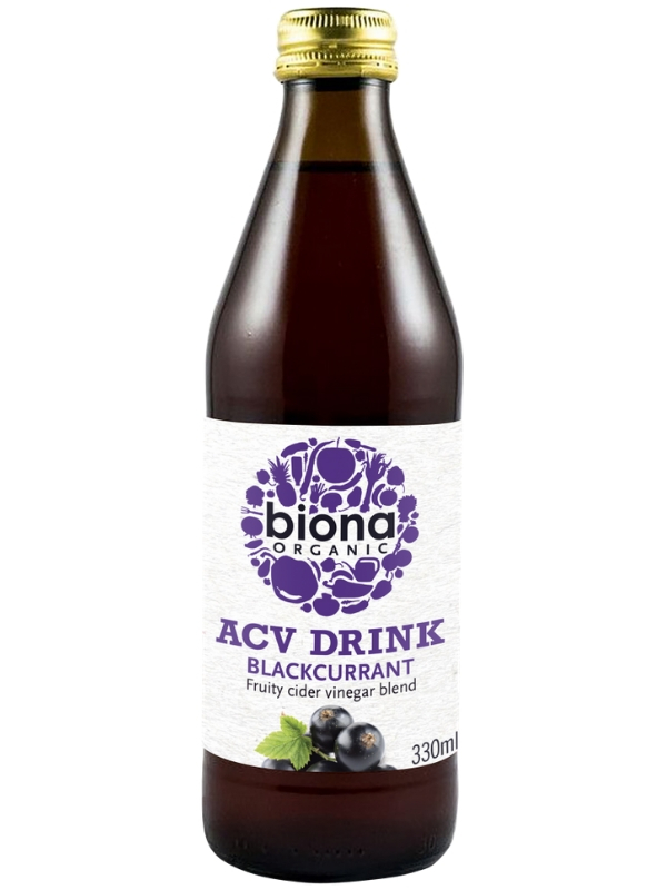 Apple Cider Vinegar Drink Blackcurrant 330ml, Organic (Biona)
