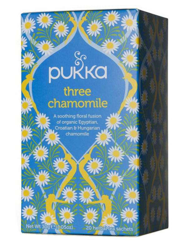 Three Chamomile Tea, Organic 20 x Sachets (Pukka)